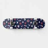 Nautisch Zee Patroon Skateboard (Horizontaal)