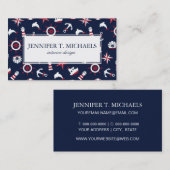 Nautisch Zee Patroon Visitekaartje (Voorkant / Achterkant)