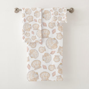 Nautisch Zee Shell Pattern Bad Handdoek