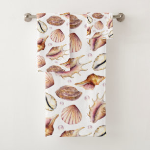 Nautisch Zee Shell Pattern Bad Handdoek