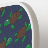 Nautisch Zee Turtle Pattern Initiaal Monogram Pickleball Paddle (Links Detail)
