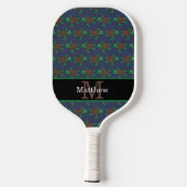 Nautisch Zee Turtle Pattern Initiaal Monogram Pickleball Paddle (Achterkant)