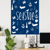 Nautisch zeeoppervlak poster (Thuiskantoor)