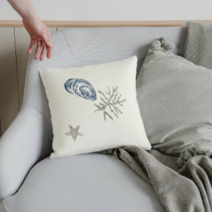 Nautisch zeewier zee aqua antiek zee kussen