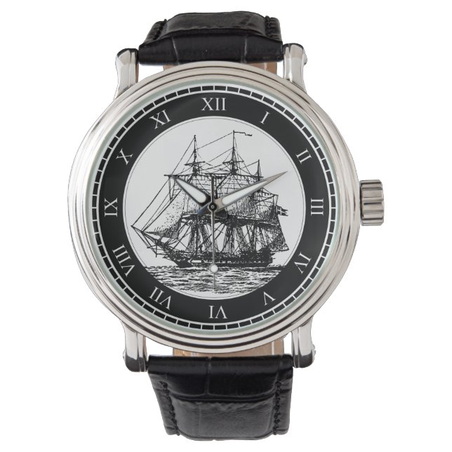Nautisch  Zeilschip Horloge (Voorkant)