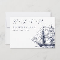 Nautisch Zeilschip Illustratie Script Trouwen