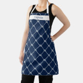 Nautisch zeiltouw Navy Blue Schort (Insitu)