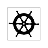 Nautisch zwart schip wiel / silhouet 	rubberstempel (Afrduk)
