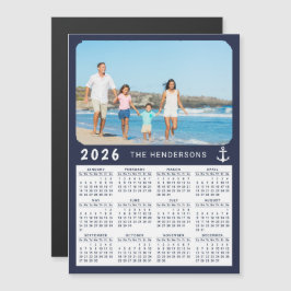 Nautische 2026 Fotokalender Magneet Marine Blauw