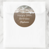 Nautische 39e Gelukkige Verjaardag Custom Age Beac Ronde Sticker (Tas)