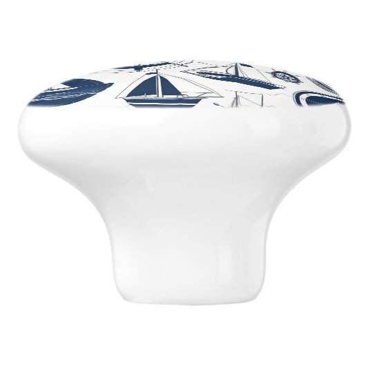 Nautische Aangepaste Keramische knop (Zijkant)