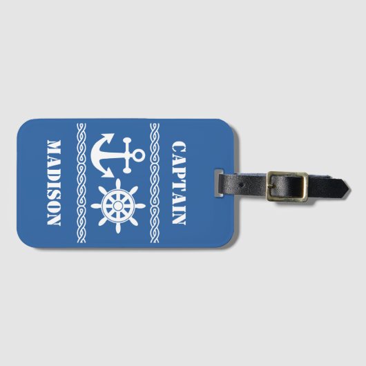 Nautische aangepaste naam en kleur bagagelabel (Voorkant (horizontaal))