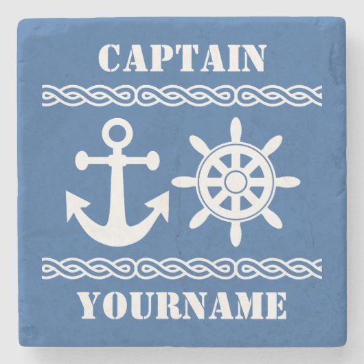 Nautische aangepaste tekst en kleuren-onderzetters stenen onderzetter (Voorkant)