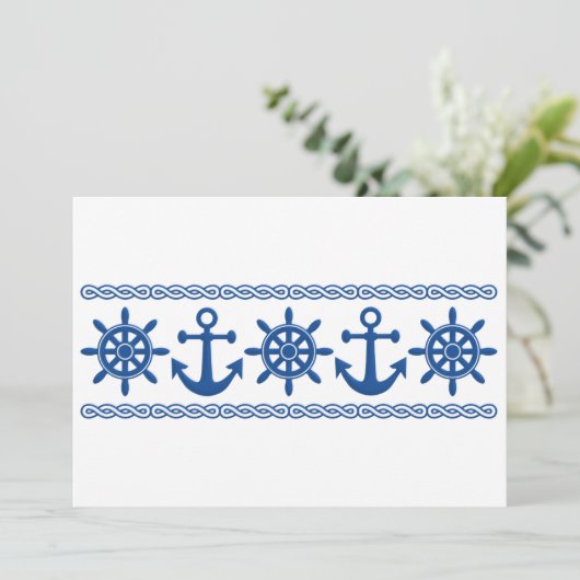 Nautische aangepaste uitnodiging (Staand voorkant)