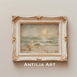 Nautische Albatross Schilderen Sunny Beach Poster