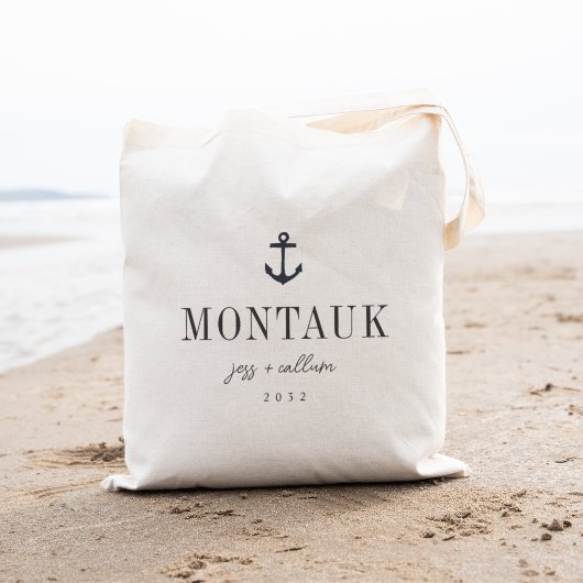Nautische anker bestemming bruiloft welkom tote bag