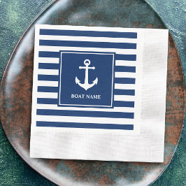 Nautische anker blauwe strepen Servet