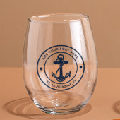 Nautische Anker Boot Naam Bootbemanning Custom Wijnglas Zonder Voet