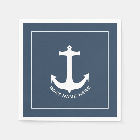 Nautische Anker Boot Naam Servetten (Voorkant)