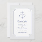 Nautische Anker Bruiloft Bewaar de Datum Save The Date (Voorkant)