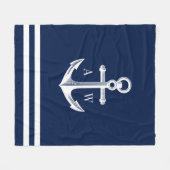 Nautische Anker Custom Monogrammen Marine Fleece Deken (Voorkant (Horizontaal))