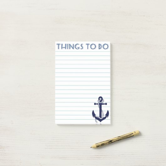 Nautische anker dingen om te doen post-it® notes (Op bureau)