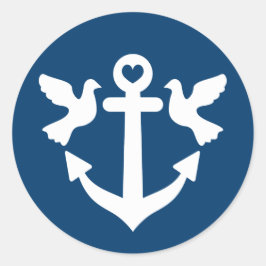 Nautische anker en witte duiven bruiloft stickers