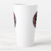 Nautische Anker Kapitein Boot of Naam Groot Rood Latte Mok (Voorkant)