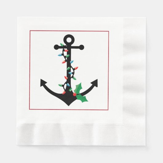 Nautische Anker Kerst Papier Servetten (Voorkant)