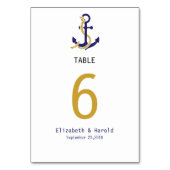 Nautische Anker Navy Wedding. Kaart (Achterkant)