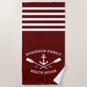nautische anker riemen familienaam Lake Beach Hous Strandlaken