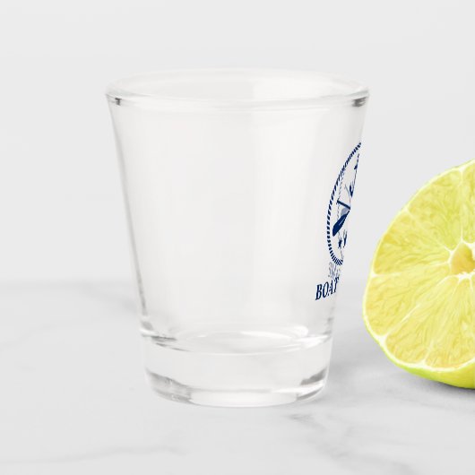 Nautische Anker & Riemen met Uw Bootnaam Shot Glas (Links)