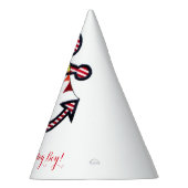 Nautische Anker Rood & Witte Strepen Ahoy Verjaard Feesthoedjes (Rechts)