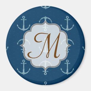Nautische Anker Sail Saili Monogram Initiaal Magne Magneet