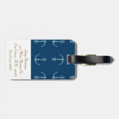 Nautische Anker Sail Sailing Monogram Bagagelabel (Achterkant horizontaal)