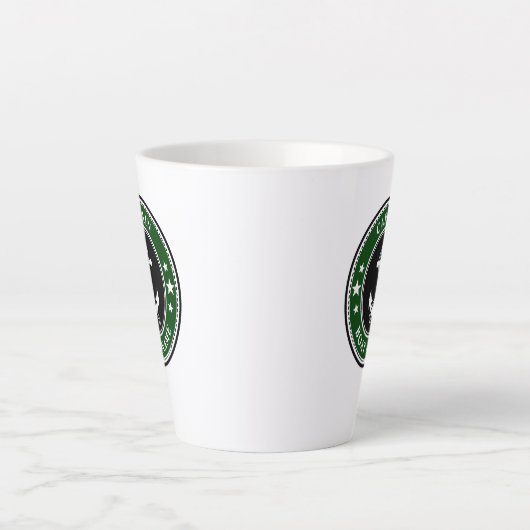 Nautische Anker Touw Kapitein Boot of Naam Groen Latte Mok (Voorkant)