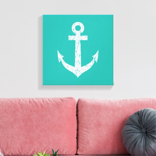 Nautische  anker verpakt canvas kunst print (Insitu (Woonkamer))