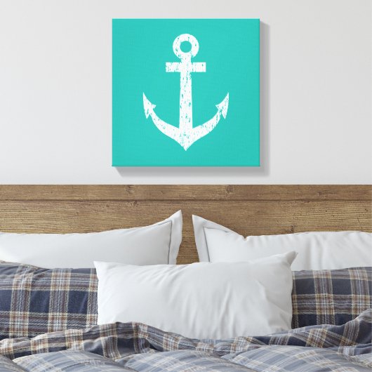 Nautische  anker verpakt canvas kunst print (Insitu (Slaapkamer))