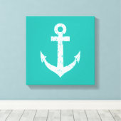 Nautische  anker verpakt canvas kunst print (Insitu (Houten vloer))