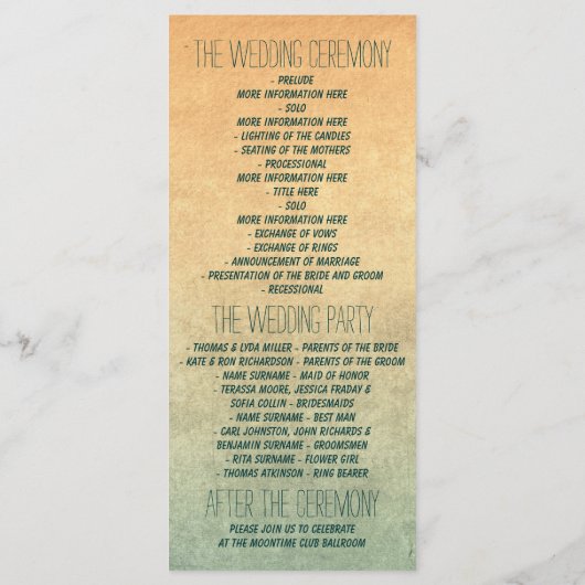 Nautische Anker Vintage Trouwprogramma's Programma (Achterkant)