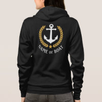 Nautische ankernaam Gold Laurel Black Zip up