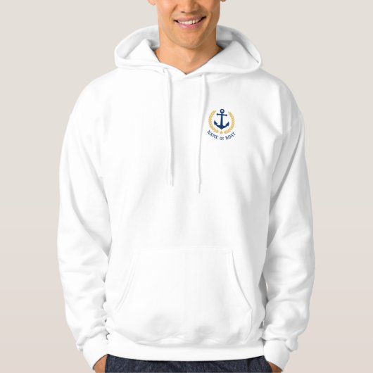 Nautische ankernaam Gold Laurel Two Sided Hoodie (Voorkant)