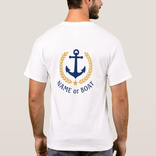 Nautische ankernaam Gold Laurel Two Sided T-shirt (Achterkant)