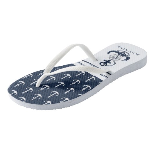 Nautische ankernaam teenslippers (Schuin)