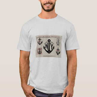 Nautische ankerpictogrammen traditionele kleuren t-shirt
