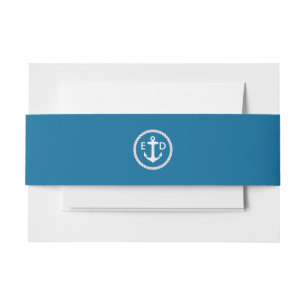 Nautische Ankerring Marine Blauw Uitnodigingen Wikkel