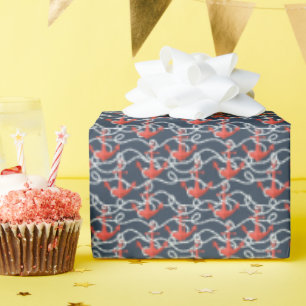 Nautische ankers en hellingspatroon cadeaupapier