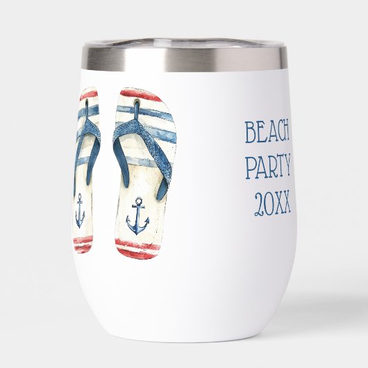 Nautische ankers en strepen Flip Fops (Achterkant)