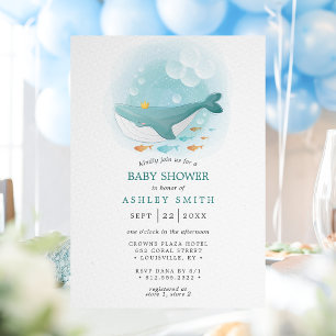 Nautische Aquarel Walvis Prins Baby Borrel Kaart