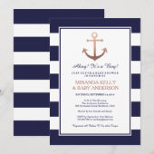 Nautische baby shower uitnodiging, nautische uitno kaart (Voorkant / Achterkant)